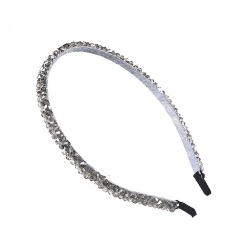 Traka za kosu s kristalima sive S