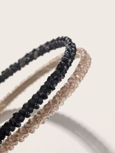 Traka za kosu s kristalima crne S