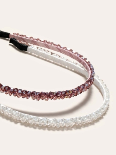 Traka za kosu s kristalima ljubičasta S