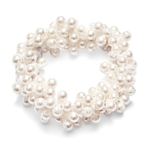 Gumica za kosu s perlama bijela