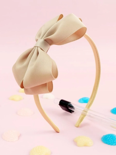 Traka za kosu mašna bež