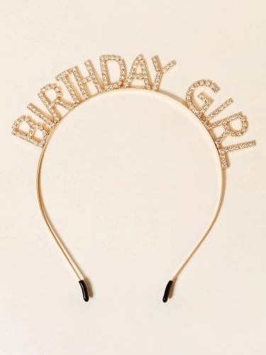 Traka za kosu birthday zlatne