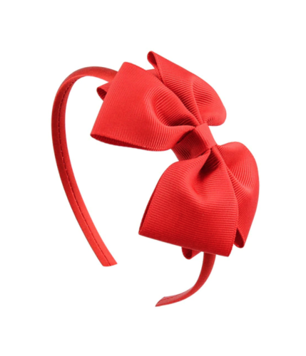 Traka za kosu mašna crvena