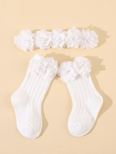 Čarape i traka za glavu bez pritiska bijela