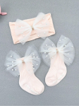 bebe čarapice s mašnom, traka za glavu s biserima, elegantna beba, dječja svečana odjeća, sigurnost pri hodanju, poklon set za bebe, modni dodaci za bebe, udobnost i stil za bebe, antiklizne čarapice za bebe