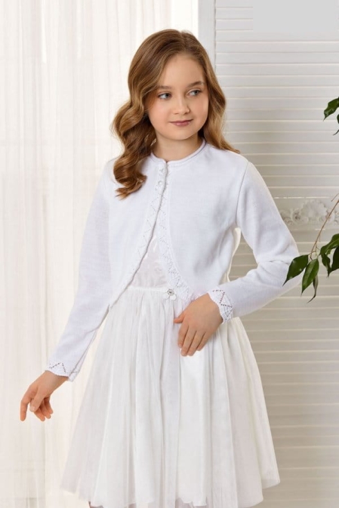 dječji bolero, krem bolero, svečani dječji bolero, djevojački bolero, bolero za djevojčice, bolero za svečane prilike, visokokvalitetni dječji bolero, bolero s vezeninama, bolero s čipkom, elegancija za djevojčice