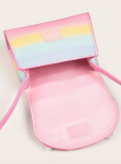 dječja torba, torba rainbow, modni dodatak za djevojčice, torba s mašnom, torba u pastelnim bojama, praktična torba za djevojčice, elegantna torba za djevojčice, torba za svakodnevno nošenje