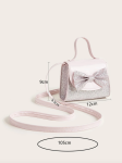 torba za djevojčice, rozi sjaj, djevojačka torba, torba s mašnom, blještava torba, torba za posebne prigode, dječja moda, elegantna torba za djevojčice