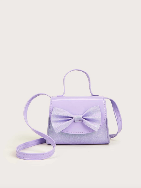 torbica za djevojčice, torbica lavanda, elegantna torbica, torbica s mašnom, modni dodaci za djecu, svečana torbica, torbica za posebne prigode