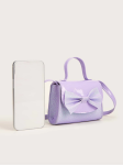 torbica za djevojčice, torbica lavanda, elegantna torbica, torbica s mašnom, modni dodaci za djecu, svečana torbica, torbica za posebne prigode