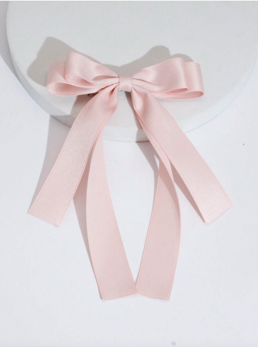 Elegantna ružičasta satenska mašna za kosu