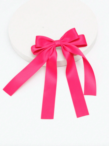 Elegantna satenska mašna za kosu - fuksija