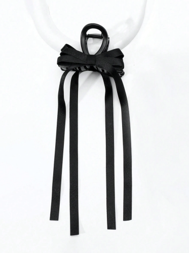 Zoya Black Satin Bow – crna satenska šnala za djevojčice