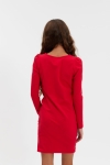 Haljina s dugim rukavima za djevojčice u crvenoj boji