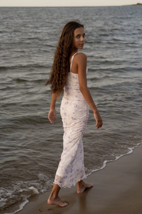 Haljina za djevojčice Fiorella Fiolet, prednji pogled, ljubičasta maxi