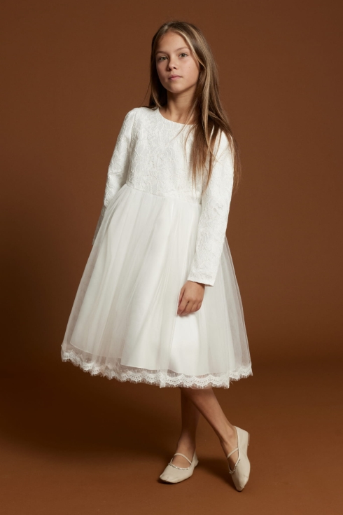 svečana haljina za djevojčice, haljina za pričest, bijela haljina, haljina od tila, haljina s čipkom, dječja moda, haljine za vjenčanje
