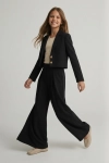 Elegantni djevojački komplet Emi u crnoj boji, stiliziran outfit, svečana odjeća za djevojčice, ZOYA Fashion