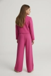 Elegantni djevojački komplet Emi u boji fuksije, detalj, svečana odjeća za djevojčice, ZOYA Fashion
